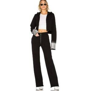 Cotton Citizen Sweat Pants The Manhattan High Waisted Black Zip Size Large NWT